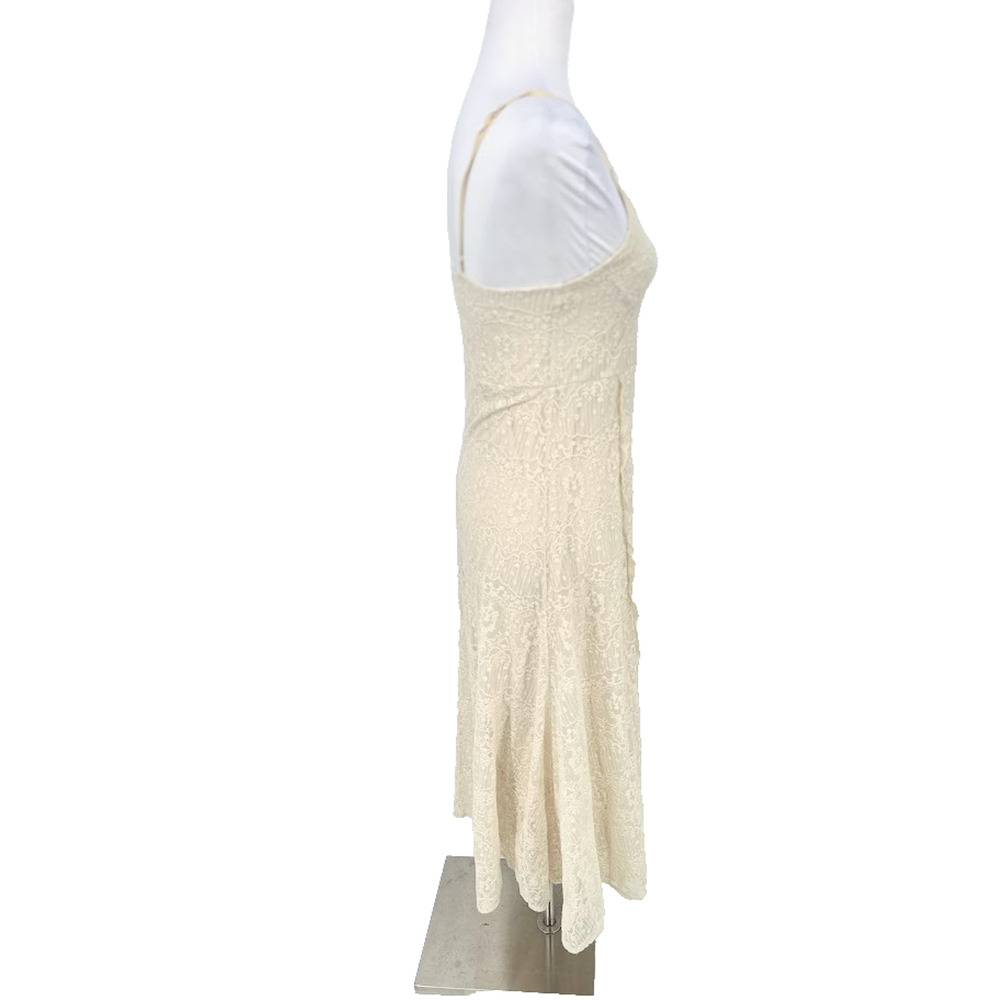 Zara Cream Lace Midi Slip Dress Size L Romantic Fairy Feminine Boho Wedding - Picture 6 of 11
